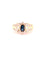 Bague 51 Bague en or jaune 18 carats avec diamants et saphir ovale 58 Facettes