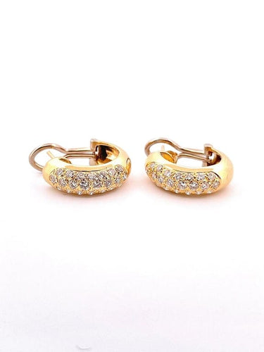 Boucles d'oreilles Créoles - Boucles d’oreilles en or jaune 18 carats et diamants 58 Facettes