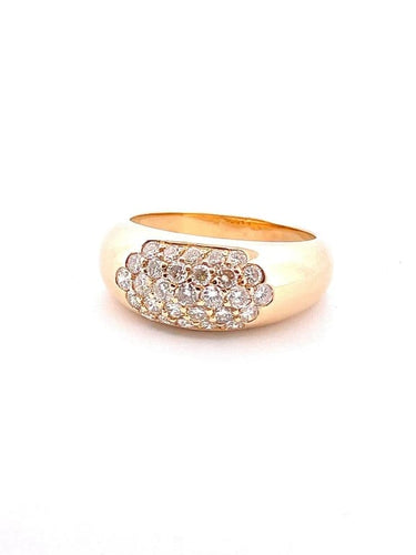 Bague 59 Bague jonc en or jaune 18 carats et diamants 58 Facettes