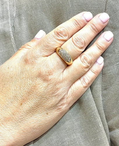 Bague 59 Bague jonc en or jaune 18 carats et diamants 58 Facettes