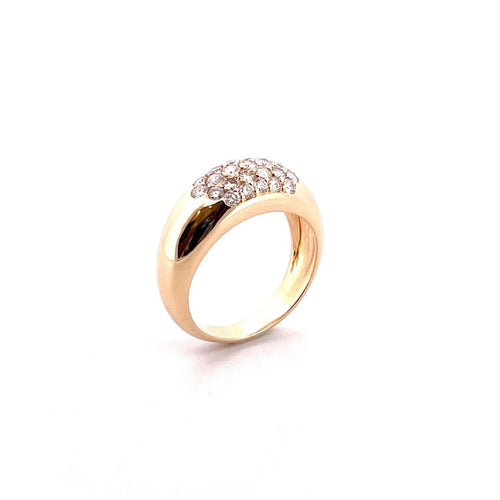 Bague 59 Bague jonc en or jaune 18 carats et diamants 58 Facettes