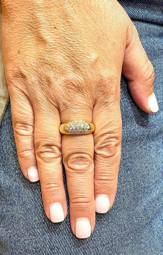 Bague 59 Bague jonc en or jaune 18 carats et diamants 58 Facettes