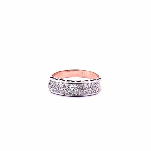 Bague 52 Demi-alliance ancienne - Bague en or blanc 18 carats et diamants 58 Facettes
