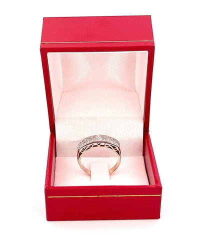 Bague 52 Demi-alliance ancienne - Bague en or blanc 18 carats et diamants 58 Facettes