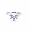 Bague 54 Bague feuille en platine 950 sertie de diamants taille navette 58 Facettes