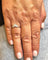 Bague 54 Bague feuille en platine 950 sertie de diamants taille navette 58 Facettes