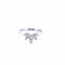 Bague 54 Bague feuille en platine 950 sertie de diamants taille navette 58 Facettes
