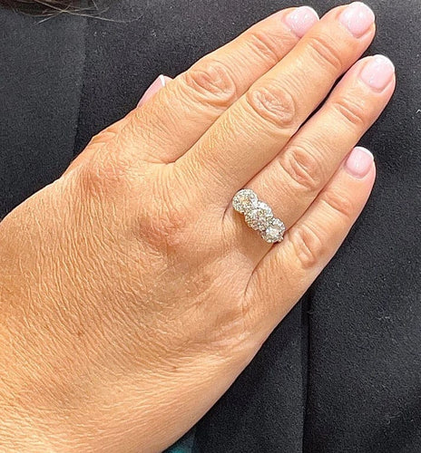 Bague 54 Bague en platine 950 sertie de diamants 1,75 ct 58 Facettes
