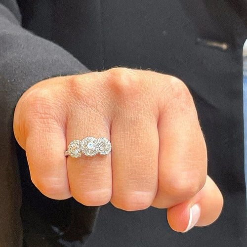 Bague 54 Bague en platine 950 sertie de diamants 1,75 ct 58 Facettes