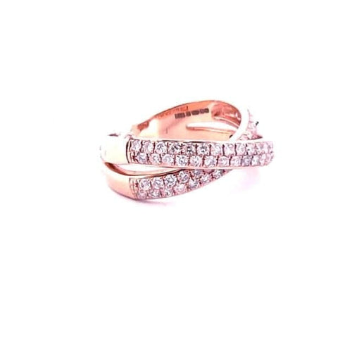 Bague 53 Bague entrelacée en or rose 18 carats sertie de diamants 58 Facettes