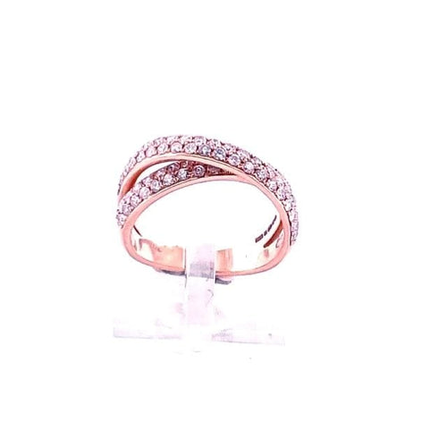 Bague 53 Bague entrelacée en or rose 18 carats sertie de diamants 58 Facettes