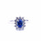 Bague 55 Bague en platine 950 saphir taille émeraude et diamants 58 Facettes