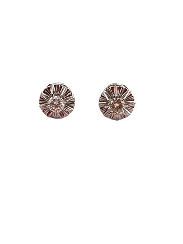 Boucles d'oreilles Clous d’oreilles - Boucles d’oreilles en or blanc 18 carats et diamants 58 Facettes