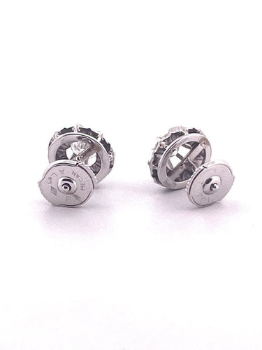 Boucles d'oreilles Clous d’oreilles - Boucles d’oreilles en or blanc 18 carats et diamants 58 Facettes