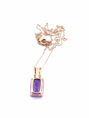 Collier Collier pendentif - Pendentif en or jaune 18 carats avec améthyste et diamants 58 Facettes