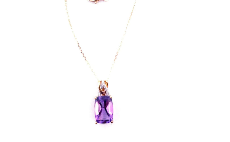 Collier Collier pendentif - Pendentif en or jaune 18 carats avec améthyste et diamants 58 Facettes