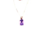 Collier Collier pendentif - Pendentif en or jaune 18 carats avec améthyste et diamants 58 Facettes
