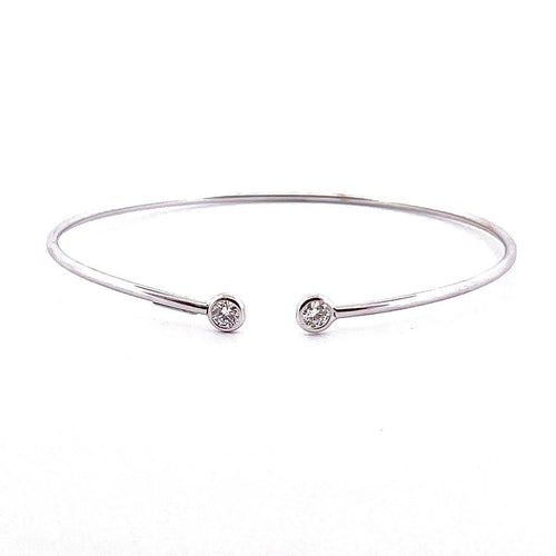 Bracelet Bracelet jonc en or blanc 18 carats avec diamants 58 Facettes