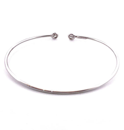 Bracelet Bracelet jonc en or blanc 18 carats avec diamants 58 Facettes