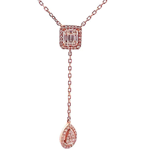 Collier Collier en or rose 18 carats serti de diamants 0,55 ct 58 Facettes
