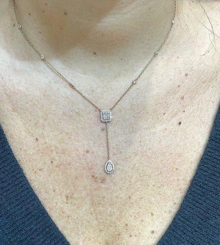 Collier Collier en or rose 18 carats serti de diamants 0,55 ct 58 Facettes