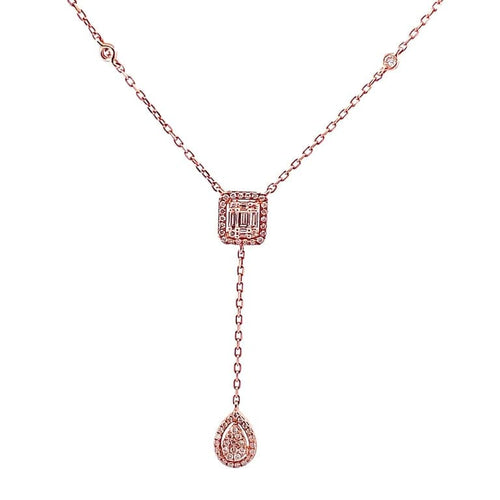 Collier Collier en or rose 18 carats serti de diamants 0,55 ct 58 Facettes