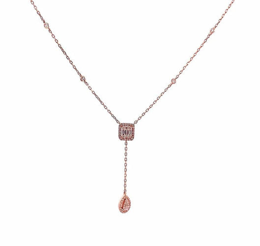 Collier Collier en or rose 18 carats serti de diamants 0,55 ct 58 Facettes