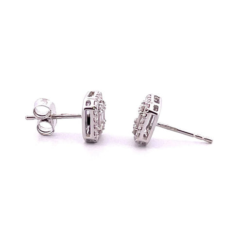 Boucles d'oreilles Boucles d’oreilles en or blanc 18 carats et diamants 58 Facettes
