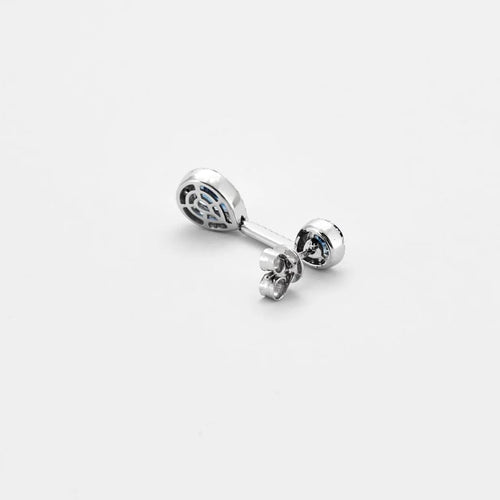 Boucles d'oreilles Boucles d'oreilles en or blanc 750 avec saphirs poire et diamants 58 Facettes