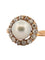Bague 59 Bague ancienne en or jaune 18 carats avec diamants et perle 58 Facettes