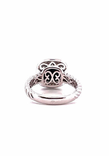 Bague 54 Bague en or blanc 18 carats avec onyx et diamants 58 Facettes
