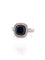 Bague 54 Bague en or blanc 18 carats avec onyx et diamants 58 Facettes