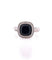 Bague 54 Bague en or blanc 18 carats avec onyx et diamants 58 Facettes