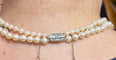 Collier Collier ancien double rang de perles avec fermoir en or blanc et diamants 58 Facettes