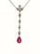 Collier Collier en or blanc 18 carats avec diamants et tourmaline rose 58 Facettes