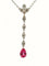 Collier Collier en or blanc 18 carats avec diamants et tourmaline rose 58 Facettes
