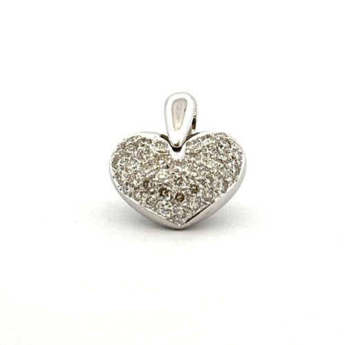 Pendentif Pendentif cœur en or blanc 18 carats et diamants 58 Facettes