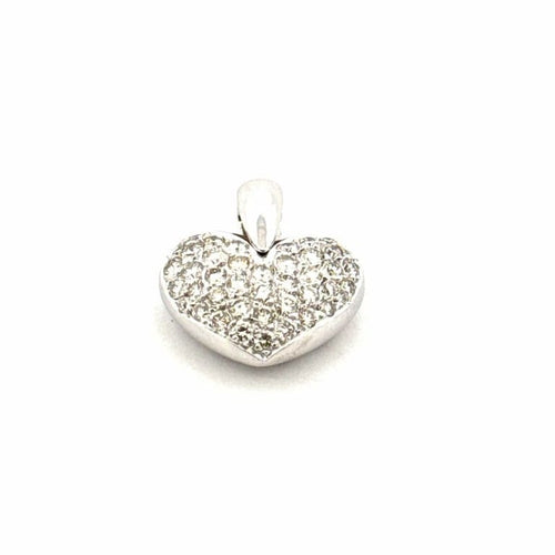 Pendentif Pendentif cœur en or blanc 18 carats et diamants 58 Facettes