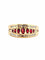 Bague 55 Bague en or jaune 18 carats avec grenats et diamants baguette 58 Facettes
