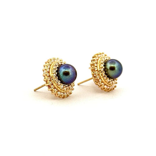 Boucles d'oreilles Boucles d’oreilles en or 18 carats avec diamants et perles de Tahiti 58 Facettes
