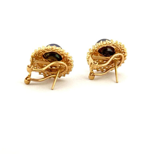 Boucles d'oreilles Boucles d’oreilles en or 18 carats avec diamants et perles de Tahiti 58 Facettes
