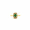 Bague 55 Bague ancienne en or jaune 18 carats avec émeraude et diamants 58 Facettes