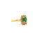 Bague 55 Bague ancienne en or jaune 18 carats avec émeraude et diamants 58 Facettes