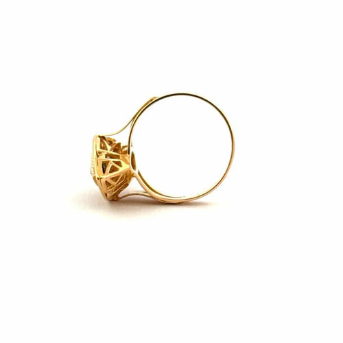 Bague 53 Bague navette en or jaune 18 carats, saphir et diamants 58 Facettes