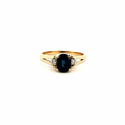 Bague 52 Solitaire - Bague en or jaune 18 carats saphir et diamants 58 Facettes
