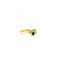 Bague 53 Bague fine en or jaune 18 carats avec diamants et saphir 58 Facettes