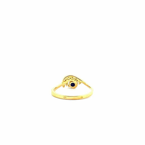 Bague 53 Bague fine en or jaune 18 carats avec diamants et saphir 58 Facettes
