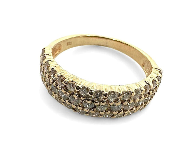 Bague 56 Demi-alliance - Bague en or jaune 18 carats et diamants 58 Facettes