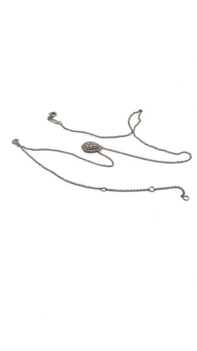 Collier Collier goutte en or blanc 18 carats et diamants 58 Facettes