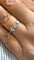 Bague 53 Alliance trilogie vintage en or blanc 18 carats et diamants 58 Facettes